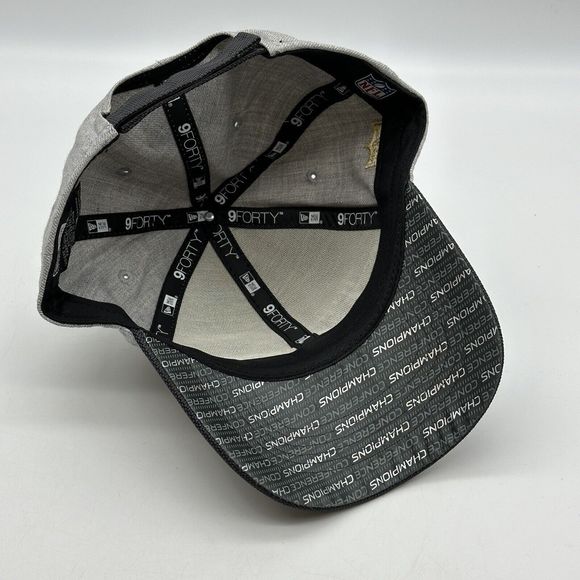 Carolina Panthers Hat Cap Mens Gray Adjustable Super Bowl 50 Conference Champs - Picture 9 of 12
